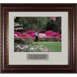 Tiger Woods Unsigned 2002 Masters Azaleas #13 11X14 Photo Leather Framed