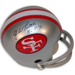 YA Tittle Signed San Francisco 49Ers TB 2Bar Mini Helmet HOF 71- JSA Hologram