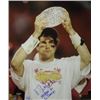 Image 1 : Matt Leinart Signed USC Trojans 16X20 Photo W/ Trophy- Heisman 04/ 2X Champs- Leinart Hologram