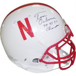 Tom Osborne Signed Nebraska Cornhuskers Full Size TB Schutt Replica Helmet 94 95 97 Champs