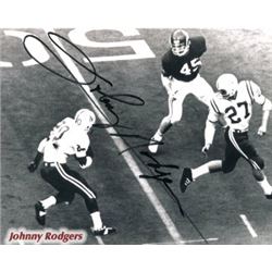 Johnny Rodgers Signed Nebraska Cornhuskers 8X10 Photo (Black Signature-Heisman)