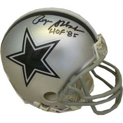 Roger Staubach Signed Dallas Cowboys Replica Mini Helmet HOF 85- JSA Hologram