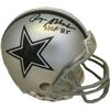 Image 1 : Roger Staubach Signed Dallas Cowboys Replica Mini Helmet HOF 85- JSA Hologram
