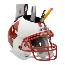 Wisconsin Badgers White NCAA Football Schutt Mini Helmet Desk Caddy