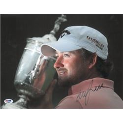 Graeme Mcdowell Signed 11X14 Photo 2010 US Open At Pebble Beach W/ Trophy Minor Ding- PSA Hologram