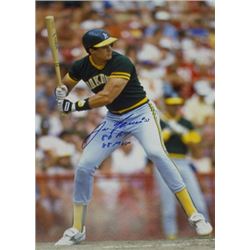 Jose Canseco Signed Oakland A's 16X20 Photo Dual 86 ROY & 88 MVP