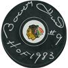Image 1 : Bobby Hull Signed Chicago Blackhawks Hockey Puck HOF 1983