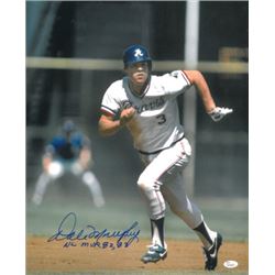 Dale Murphy Signed Atlanta Braves 16X20 Photo NL MVP 82, 83 (White Jersey Running)- JSA Hologram