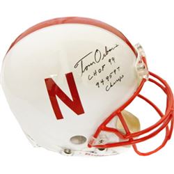Tom Osborne Signed Nebraska Cornhuskers Full Size TB Riddell Authentic Helmet Dual CHOF 99 & 94 95 9