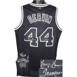 George Gervin Signed San Antonio Spurs Black Prostyle Jersey Iceman