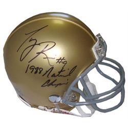 Tony Rice Signed Notre Dame Fighting Irish Replica Mini Helmet 1988 National Champions
