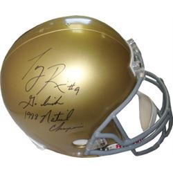Tony Rice Signed Notre Dame Fighting Irish Full Size Replica Helmet Dual Go Irish & 1988 National Ch