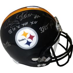 Rocky Bleier Signed Pittsburgh Steelers Full Size Replica TB Helmet Triple Stat SB IX X XIII XIV, 23