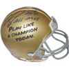 Image 1 : Chris Zorich Signed Notre Dame Fighting Irish Play Like A Champion Logo Mini Helmet 2X All American