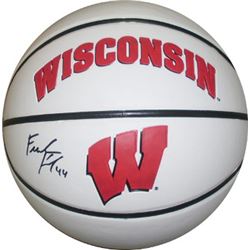Frank Kaminsky Signed Wisconsin Badgers White Logo Basketball (Black Sig)