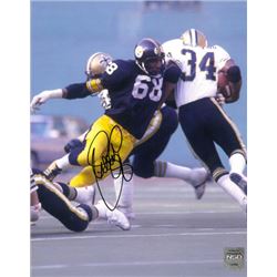 LC Greenwood Signed Pittsburgh Steelers 8X10 Photo (Black Jersey) (Deceased)