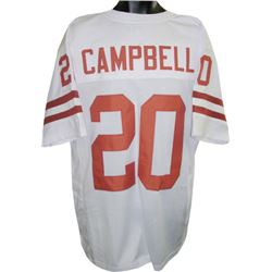 Earl Campbell Texas Longhorns Unsigned White TB Custom Jersey XL