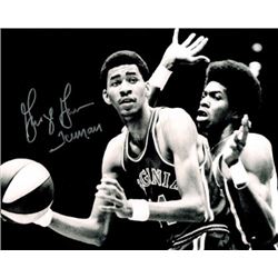 George Gervin Signed Virginia Squires ABA 8X10 Vintage B&W Photo Iceman