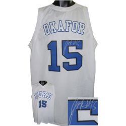 Jahlil Okafor Signed Duke Blue Devils White Custom Final Four Jersey #15
