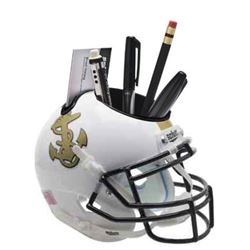 Navy Midshipmen White NCAA Football Schutt Mini Helmet Desk Caddy