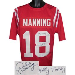 Archie Manning Signed Ole Miss Rebels Red TB Custom Jersey Hotty Toddy XL