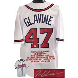 Tom Glavine Signed Atlanta Braves White Prostyle Jersey W/ Embroidered Stats- JSA Hologram