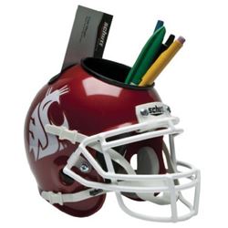 Washington State Cougars (Red) NCAA Football Schutt Mini Helmet Desk Caddy