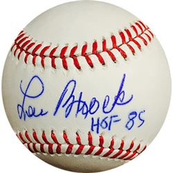 Lou Brock Signed Official Major League Baseball HOF 85 Minor Bleed (Cardinals)