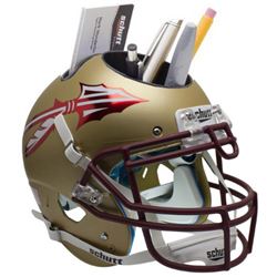 Florida State Seminoles (Gold Alternate Red Matte Mask) Schutt Mini Helmet Desk Caddy