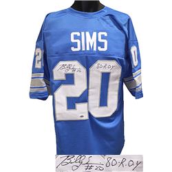 Billy Sims Signed Detoit Lions Blue Prostyle Jersey 80 ROY