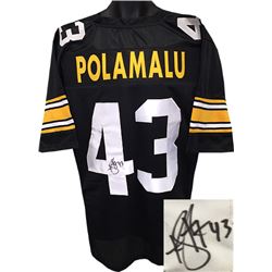 Troy Polamalu Signed Pittsburgh Steelers Black Prostyle Jersey #43 XL