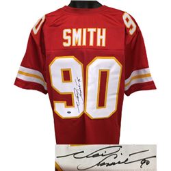 Neil Smith Signed Kansas City Chiefs Red TB Prostyle Jersey #90 XL- Smith Hologram