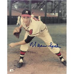 Warren Spahn Signed Milwaukee Braves 8X10 Photo (Deceased-Close Up)