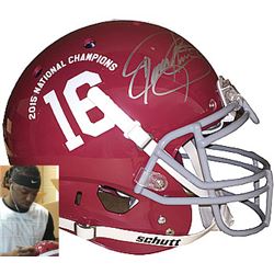 Derrick Henry Signed Alabama Crimson Tide #16 Schutt Full Size Authentic Helmet 2015 National Champi