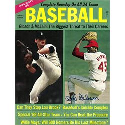 Bob Gibson Signed St. Louis Cardinals Sports Review's Baseball Full Magazine 1969