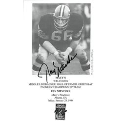 Ray Nitschke Signed Green Bay Packers 5X8 Promo B&W Photo (Macy's Salutes)