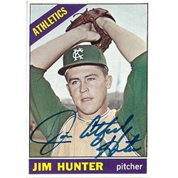 Jim Hunter Signed Kansas City A's 1962 Topps Baseball Card "Catfish" (Deceased)