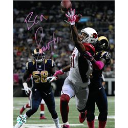 Larry Fitzgerald Signed Arizona Cardinals 8X10 Photo #11 BCA (Breast Cancer Awareness) (Vertical-Pin