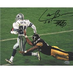 Larry Brown Signed Dallas Cowboys 8X10 Photo SB XXX MVP (Horizontal Run)- Brown Hologram