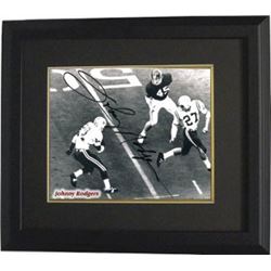 Johnny Rodgers Signed Nebraska Cornhuskers 8X10 Photo Custom Framed (Black Signature-Heisman)