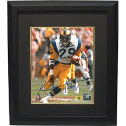 Eric Dickerson Signed Los Angeles Rams 8X10 Photo Custom Framed HOF 99 (White Jersey)