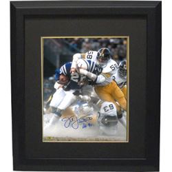 Jack Lambert Signed Pittsburgh Steelers 11X14 Photo Vs Colts HOF 90 Custom Framed- Lambert Hologram