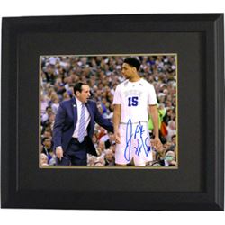Jahlil Okafor Signed Duke Blue Devils 8X10 Photo #15 Custom Framed (With Mike Krzyzewski)