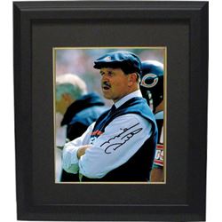 Mike Ditka Signed Chicago Bears Coaching 8X10 Photo Custom Framed (Navy Hat)