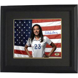 Christen Press Signed 8X10 Photo Custom Framed (Horizontal-With Flag)(Team USA Women’S Soccer Team)