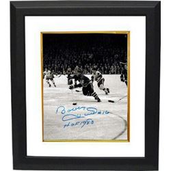Bobby Hull Signed Chicago Blackhawks Vintage B&W 8X10 Photo Custom Framed HOF 1983