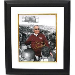 Bobby Bowden Signed Florida State Seminoles 8X10 Photo Custom Framed Final Game Carryoff Spotlight