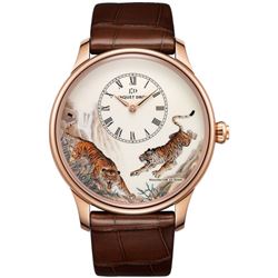 Jaquet Droz  Les Ateliers D&#039;Art Petite Heure Minute Enamel Painting  Men Watch