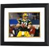 Image 1 : Aaron Rodgers Signed Green Bay Packers 8X10 Photo Custom Framed (SBXLV Horizontal- Green Jersey)