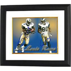 Isaac Bruce Signed St. Louis Rams 8X10 Photo Custom Framed W/ Torry Holt
